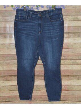 Judy Blue Womens Plus Size 22W High Rise Skinny Dark Wash Stretch Denim Jeans